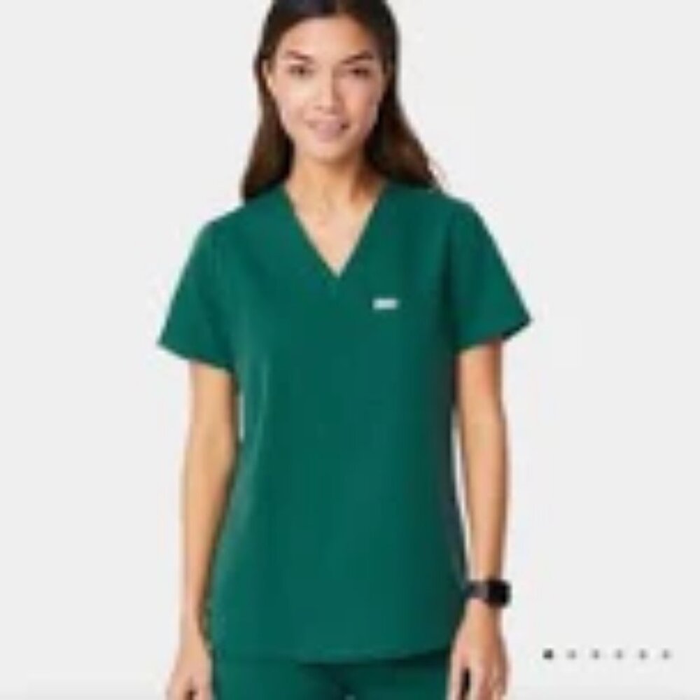 Figs Catarina Scrub Top Hunter Green - T7